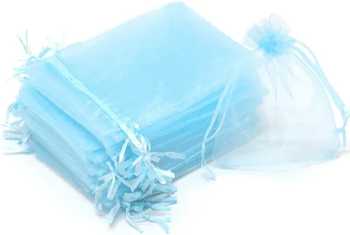 Miniatura 29 de Dealglad 100pcs Drawstring Organza bolsas de joyería caramelo para fiestas, casamientos, regalos Amarillo