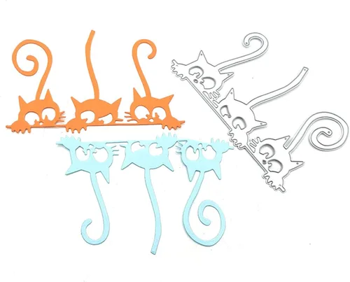 Miniatura 4 de Mvchifay Troqueles de corte de animales y gatos para hacer tarjetas, troquelados de metal, herramienta de álbumes de recortes, plantilla