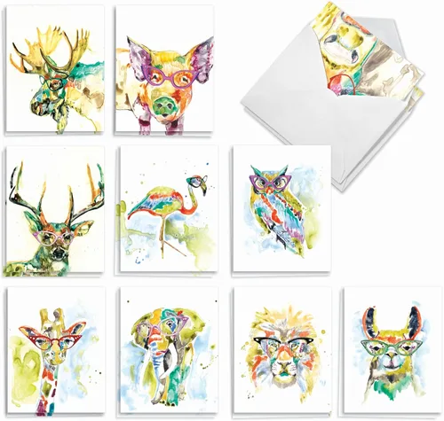 Miniatura 10 de The Best Card Company Juego surtido de cajas de tarjetas de felicitación en blanco, incluye 20 tarjetas + sobres, 10 diseños únicos, refinado