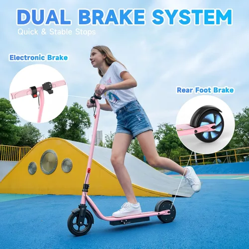 Miniatura 5 de Electric Scooter for Adults, Teens & Big Kids, 350W-500W Motor, 10Mph-21 MPH & 10-28 Miles Max Range, 6.5 to 10 inch Tires, Portable Lightweight Rosa