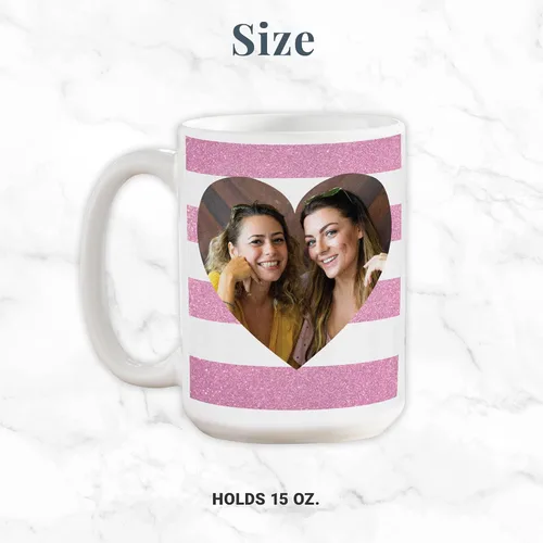 Miniatura 4 de Let's Make Memories Taza de corazón con foto personalizada - Para él - Para ella