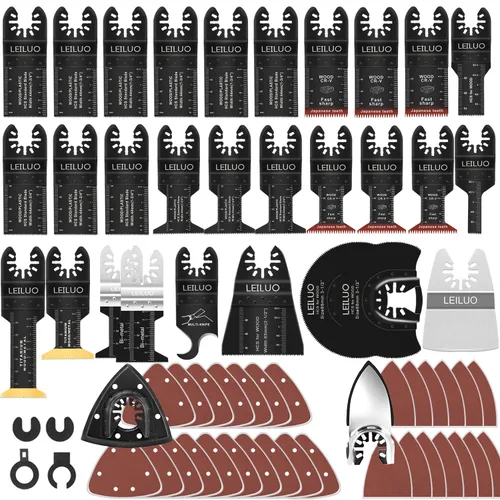 Miniatura 14 de LEILUO - Juego de 3 cuchillas de carburo de 80MM para multiherramienta, universal, para quitar lechada, accesorios para herramienta oscilante