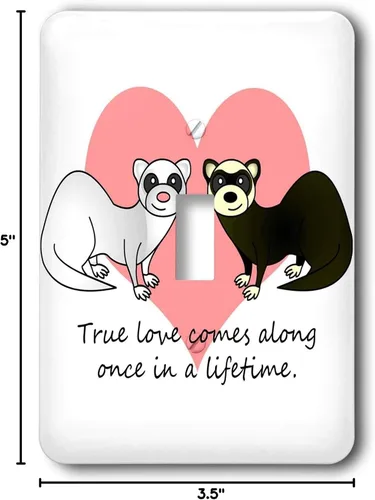 Miniatura 2 de 3dRose LLC LSP _ _ _ _ _ _ _ _ _ _ 13761 – _ _ _ _ _ _ _ _ _ _ 1 True Love Comes Along una vez en una vida de lindo hurón diseño – Single