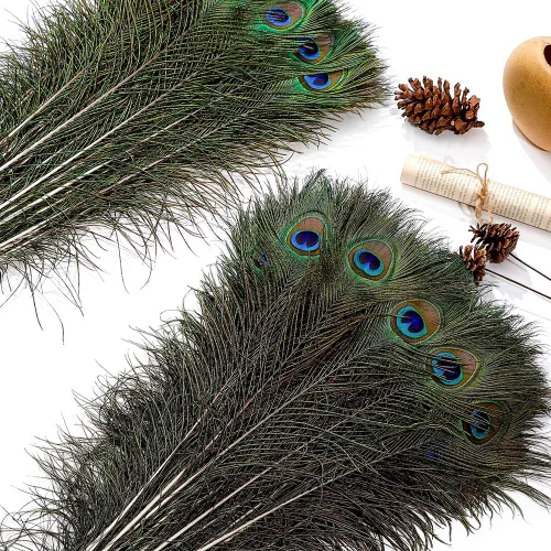 Miniatura 5 de Ballinger 30 plumas naturales de pavo real a granel de 32 a 35 pulgadas para manualidades, decoración de bodas y arreglos florales