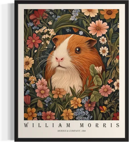 Miniatura 43 de Póster con impresión artística de gato negro, estilo William Morris, floral retro de mediados de siglo, botánico, victoriano, Academia oscura