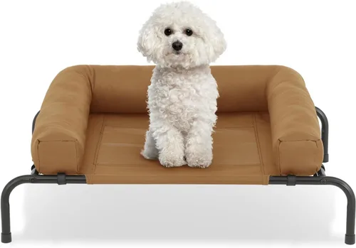 Miniatura 14 de Magshion Cooling Elevated Dog Bed, Portable Raised Outdoor Indoor Dog Cots Chew Proof Pet Hammock with Breathable Mesh & Removable Bolster for Large