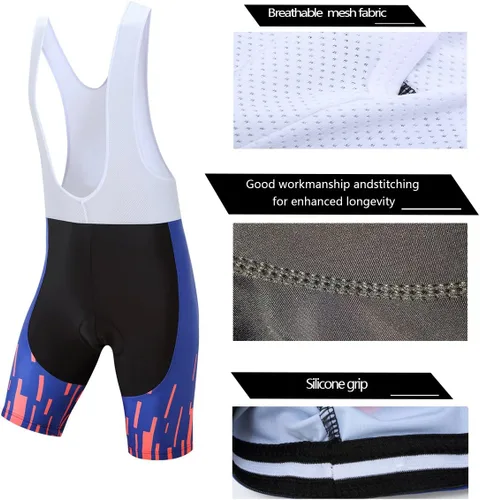 Miniatura 5 de CR - Conjunto de camiseta de ciclismo para hombre, con cremallera, bolsillo con cremallera, manga corta, kits de ciclismo, pantalones cortos