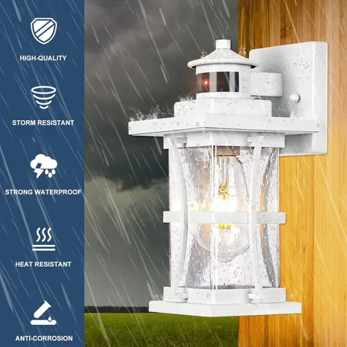 Miniatura 7 de 2 Paquetes de Luces Blancas con Sensor de Movimiento para Exteriores - Iluminación Avanzada del Atardecer al Amanecer para Exteriores, Luminaria
