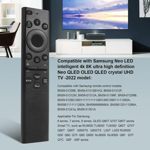 Miniatura 2 de BN59-01385A Reemplazo remoto de voz solar para Samsung Frame TV Remote con Bluetooth recargable celda solar, compatible con televisores Samsung Ónice