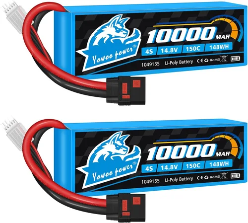 Yowoo - Batería Lipo 4S de 10000 mAh, 14.8 V, 150C, conector QS8, batería de grafeno Lipo con placas de metal compatible con modelos Xmaxx RC Car