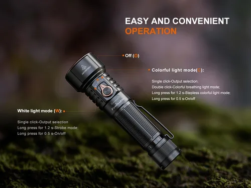 Miniatura 7 de Fenix LD36R Linterna recargable de 3600 lúmenes, carga rápida USB-C con 6 preajustes RGB y salida de color continuamente ajustable (negro)