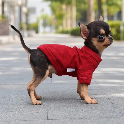 Miniatura 5 de LOPHIPETS Camiseta de Perro 100% Algodón para Perros Pequeños Teacup Chihuahua Yorkie Ropa para Cachorros-Rojo/XS