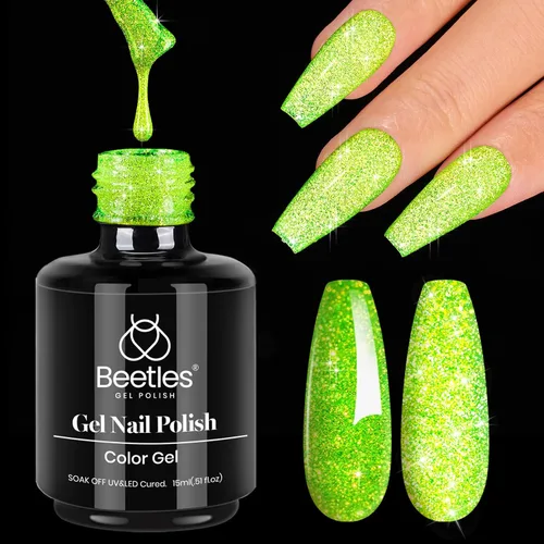 Miniatura 184 de Beetles - Esmalte de uñas de gel marrón – 0.5 onzas líquidas de esmalte de gel marrón oscuro, lámpara LED UV para uñas, regalo de manicura para I
