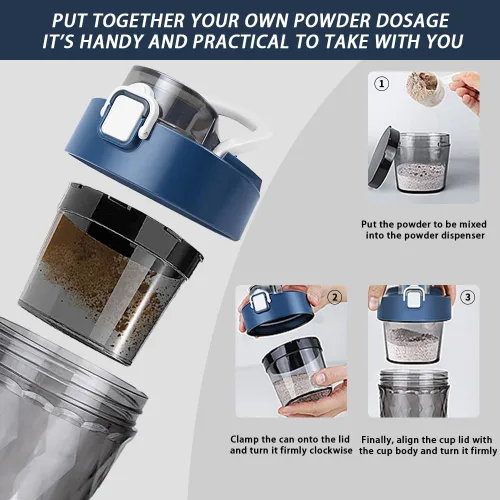 Miniatura 7 de PROCHAIN Botella agitadora eléctrica de proteínas, mezclador de batidos de proteínas, taza de mezcla automática portátil para preentrenamiento, Azul