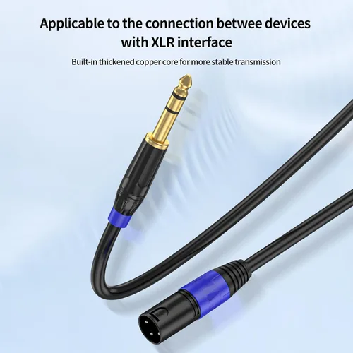 Miniatura 9 de Cable de interconexión equilibrado TRS a XLR de 1/4 pulgadas Pro de 1.2 M, XLR macho a 1/4 de pulgada (0.250 in), adaptador de convertidor de audio