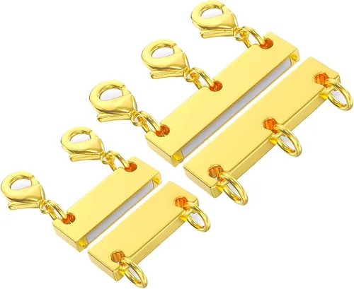 Miniatura 7 de Qulltk Cierre de capas de collar con cierre magnético para joyas, separador de oro y plata para collares y cadenas apilables