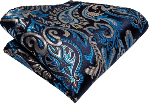 Miniatura 6 de Dubulle Paisley Cravat Ascot - Juego de gemelos cuadrados de bolsillo para hombre