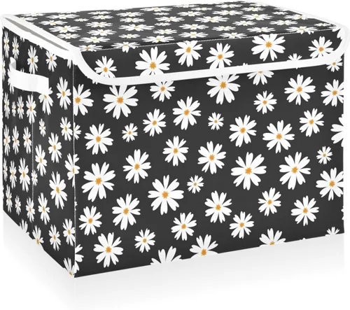 Miniatura 24 de CaTaKu Grandes Canastas de Almacenamiento de Tela con Tapas, Cajas de Almacenamiento Rojas con Bandera Americana de Camiones con Asas para Organizar