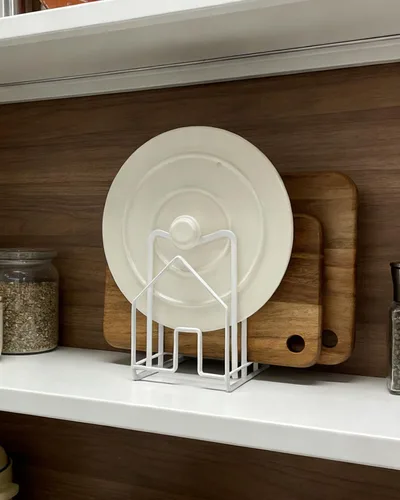 Miniatura 2 de SUNFICON Estante para tabla de cortar, organizador de tablas de cortar, soporte para tapas de ollas, bandeja fina para hornear, bandeja de secado 1