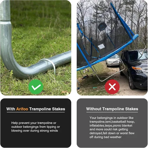 Miniatura 3 de Anclas de Estacas de Trampolín de Servicio Pesado para Vientos Fuertes Tipo U con Puntas Agudas Anclajes de Suelo de Seguridad de Acero Galvanizado