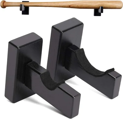 TOBWOLF 2 vitrinas para bates de béisbol, soporte para colgar bates de béisbol, soporte horizontal para bates de béisbol de montaje en pared,