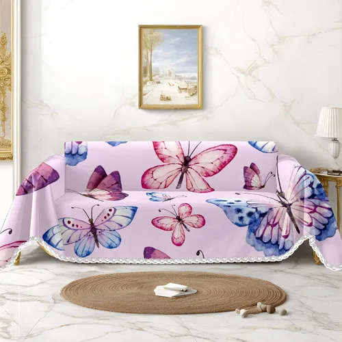 Miniatura 14 de White Cats - Funda de sofá con estampado de gatos negros, fundas para sofá y sillón, resistente a las manchas, protector universal de muebles