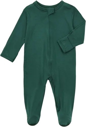 Miniatura 2 de Aablexema Pijama con cremallera para bebé, rayón de bambú, 3 piezas, unisex, con manopla, manga larga, pies