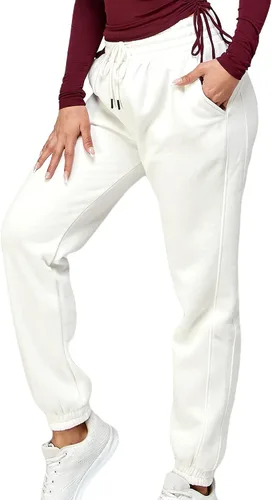 IUUI Pantalones deportivos de cintura alta para mujer, con bolsillos, de algodón, holgados, atléticos