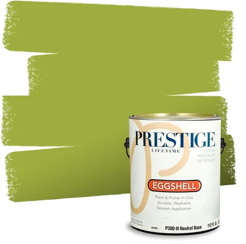 Miniatura 143 de PRESTIGE Pinturas Pintura interior e imprimación en uno, 1 galón, cáscara de huevo, aventura