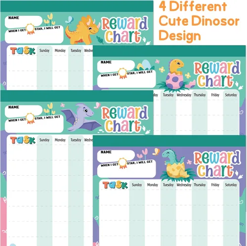 Miniatura 7 de Reward Chart for Kids – Dinosaur Magnetic Kids Behavior Chart, Pad with 26 Chore Charts, 1920 Star Stickers, 49 Incentive Stickers, Responsibility