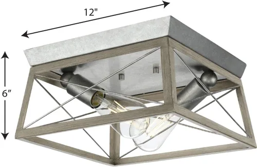 Miniatura 12 de Progress Lighting Briarwood Collection - Lámpara de techo de 1 luz, montaje empotrado para luces interiores de cocina, pasillo, dormitorio, sala