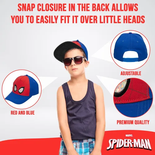 Miniatura 4 de Marvel Spiderman Hat for Boys, Breathable Spiderman Baseball Cap for Toddlers, Boys Ages 3-9
