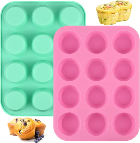 Miniatura 11 de Sakolla Paquete de 2 moldes de silicona para pan, antiadherentes, de fácil desmolde, molde rectangular de silicona para hornear pasteles, pastel