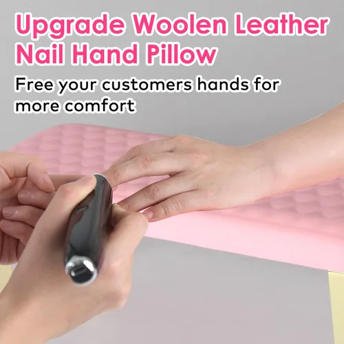 Miniatura 3 de Reposabrazos para tecnología de uñas, piel sintética, diseño de pez, para manicura y pedicura, color rosa