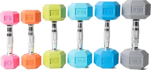 Miniatura 2 de CAP Barbell - Mancuernas hexagonales con revestimiento de color y mango cromado contorneado