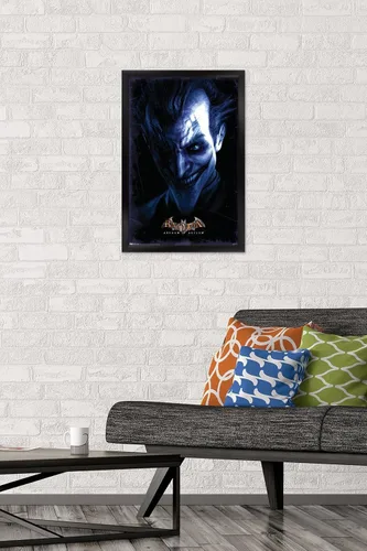 Miniatura 2 de Trends International DC Comics VIdeo Game - Póster de pared de Arkham Asylum - Joker, 14.725 x 22.375 pulgadas, versión enmarcada en negro Versión