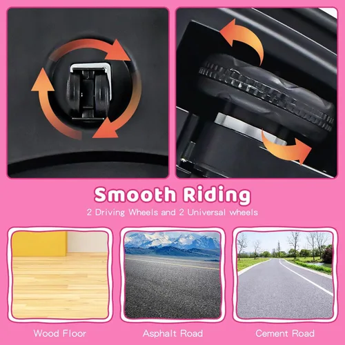Miniatura 7 de HONEY JOY Coche de parachoques para niños pequeños de 12 V, funciona con batería, joysticks duales, luz LED intermitente y giro de 360 grados, Rosa