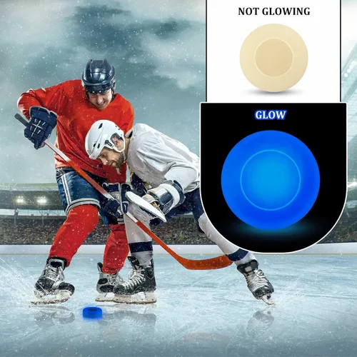 Miniatura 7 de Deekin Disco de hockey sobre hielo que brilla en la oscuridad, discos de fiesta de piso, disco de hockey callejero a granel para jóvenes y adultos