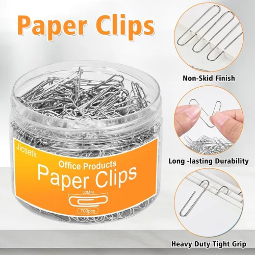 Miniatura 3 de Clips de papel medianos, clip de papel de tamaño mediano, 700 clips de suministros de oficina para papeleo, ideal para el hogar, la escuela