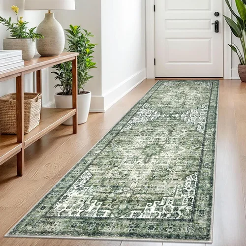 Miniatura 121 de SIILOOM Alfombra lavable de 2 x 3 pies, alfombra suave color taupe ceniza para entrada, tapete antideslizante para puerta de interior, tapete