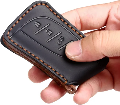 Miniatura 5 de Funda de llavero de cuero para llaves de auto Lexus 2021-2025 ES RX 350 Compatible con la nueva carcasa de llave Lexus LS NX Negra
