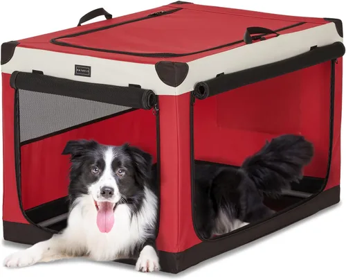 Miniatura 22 de PETSFIT Jaula portátil suave de 26 pulgadas para perros – Marco resistente en espiral patentado, perrera plegable para perros pequeños, 3 puertas