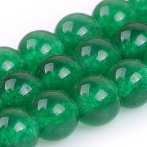 Miniatura 2 de JOE FOREMAN Cuentas redondas de piedra natural de jade verde de 0.236 pulgadas para fabricación de joyas, cuentas de 15 pulgadas, piedras