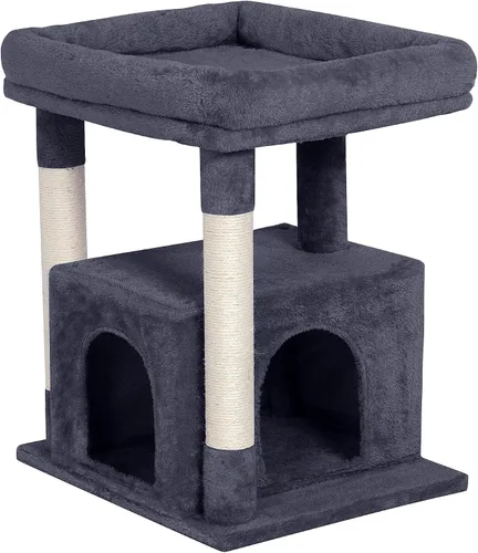 Miniatura 9 de Árbol para gatos grandes, 19 x 15.8 pulgadas, percha grande para gatos adultos, torre para gatos de 23.6 pulgadas con poste rascador, condominio