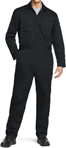 Miniatura 3 de CQR - Overol para hombre con manga corta, cremallera frontal, múltiples bolsillos, resistente a las manchas y a las arrugas