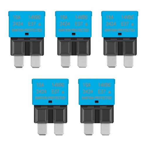 Miniatura 11 de LENKRAD Fusible reiniciable ATC/ATO automotriz de 15 amperios, 15 A, reinicio manual, hoja estándar, fusibles de 15 amperios, disyuntor de reinicio