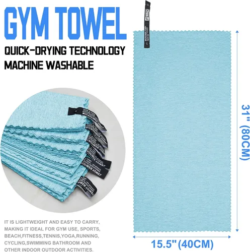 Miniatura 2 de Paquete de 6 toallas de gimnasio de microfibra para entrenamiento, accesorios deportivos de secado rápido, hombres y mujeres