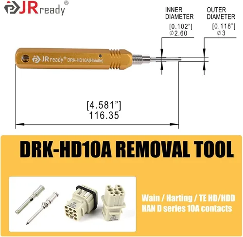 Miniatura 7 de JRready ST5227 KIT de Herramientas Extractoras Herramientas de Extracción de Contacto Sólido Remoción TE/AMP/HARTING Series D SUB Series HAN