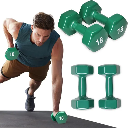 Miniatura 8 de SPRI Juego de 2 mancuernas de mano con revestimiento de vinilo para ejercicio y fitness, equipo de gimnasio en casa, entrenamiento de fuerza, pesas