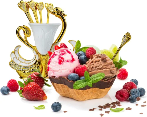 Miniatura 7 de Juego de cucharas con base de cisne dorado, cubiertos decorativos de cisne con 6 cucharas, cucharas de café, organizador para postres, helado